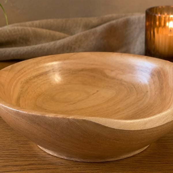 Handturned Small cherry natural edge bowl