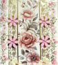 Pink Rose Blooms - Hand Crafted Decoupage Greeting Card - Blank 3255