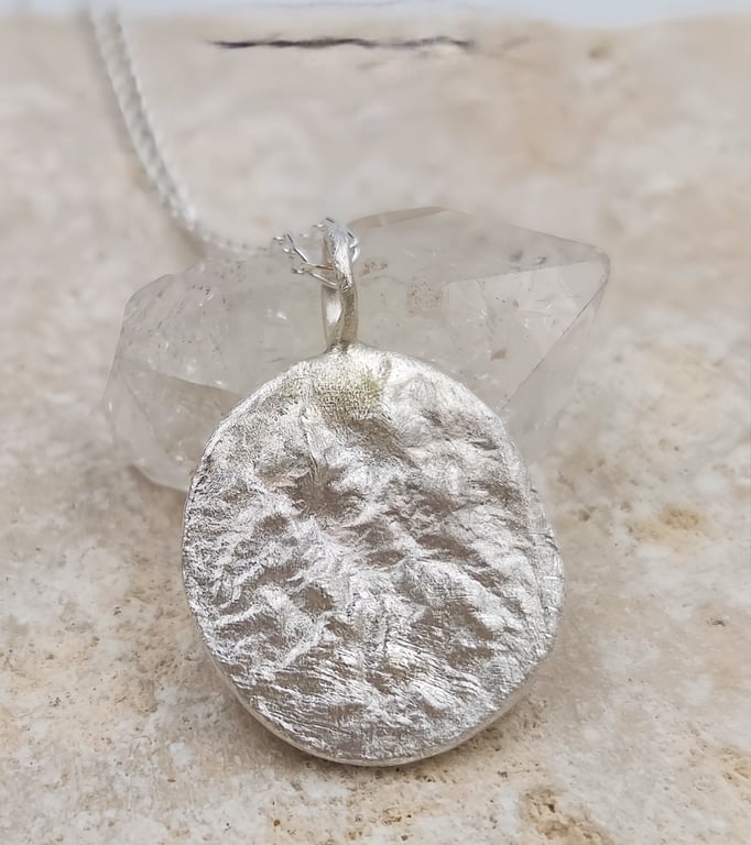 Unique Textured Sterling Silver Pendant