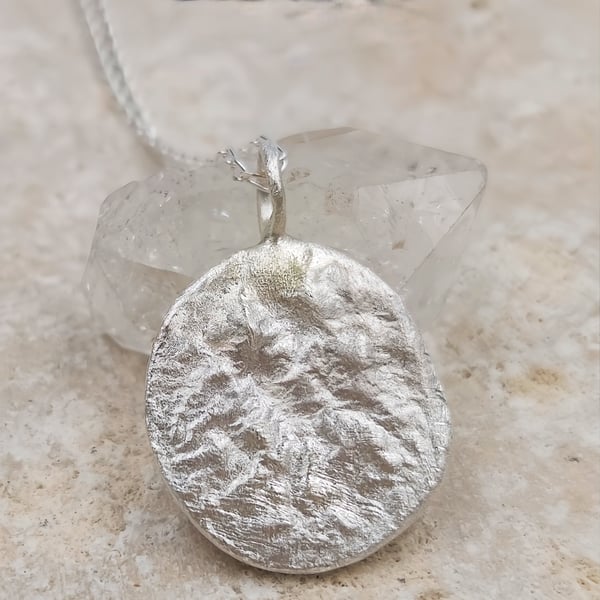 Unique Textured Sterling Silver Pendant