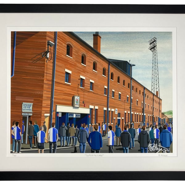 Blackburn Rovers F.C, Ewood Park Limited Edition Framed Art Print (20" x 16")