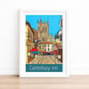 Canterbury Kent travel poster print by Susie West