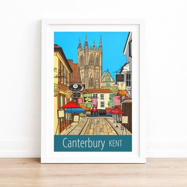 Canterbury Kent travel poster print by Susie West