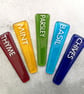 Handmade Fused Glass Vegetable Herb Garden Plant Name Label Marker Plant Stake - Image 6