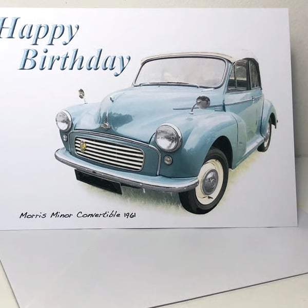 Morris Minor Convertible (Blue)1961 - Birthday, Anniversary, Retirement or Plain