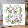 Botanical 21st Birthday card 