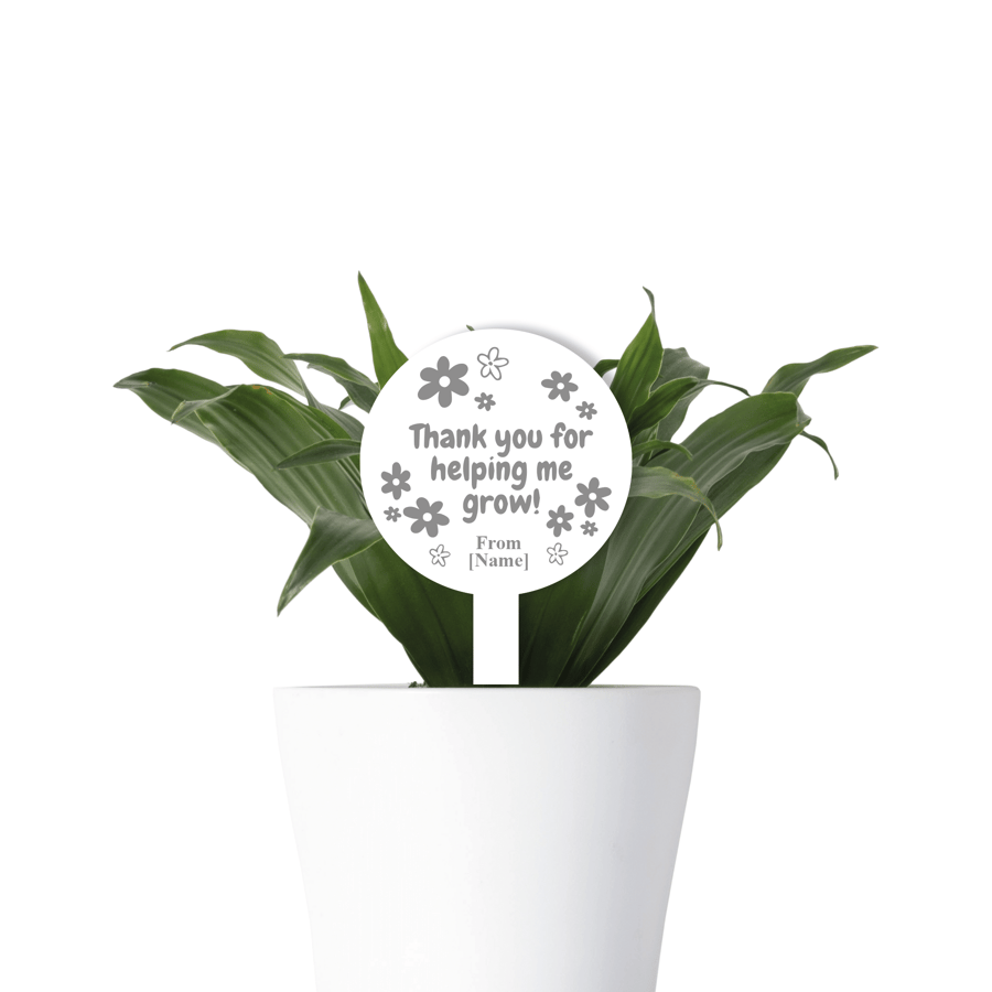 Thank You For Helping Me Grow Acrylic Tag Cute Thoughtful Plant Gift For Teacher