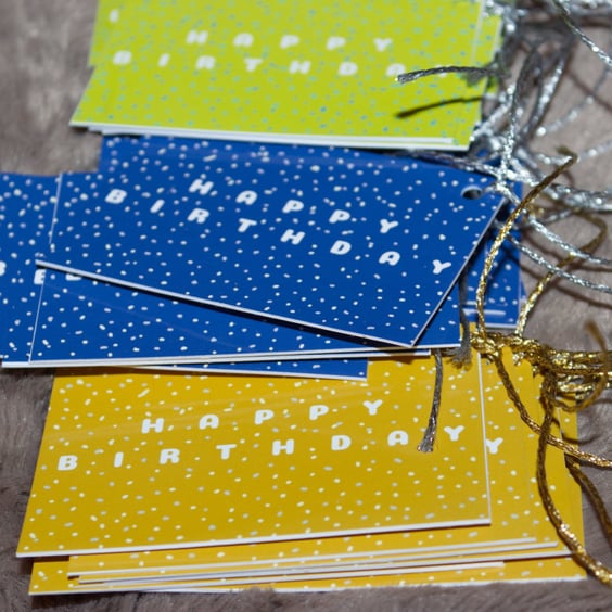 9 Birthday Confetti Gift tags 