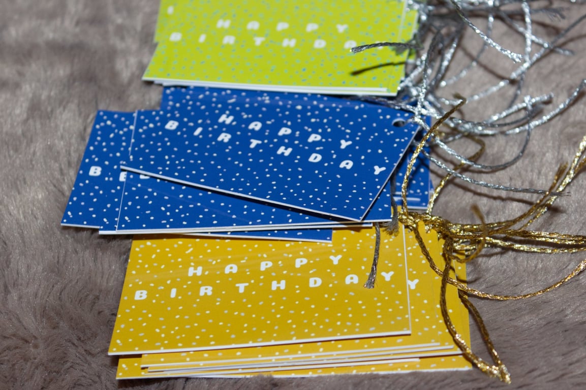 9 Birthday Confetti Gift tags 