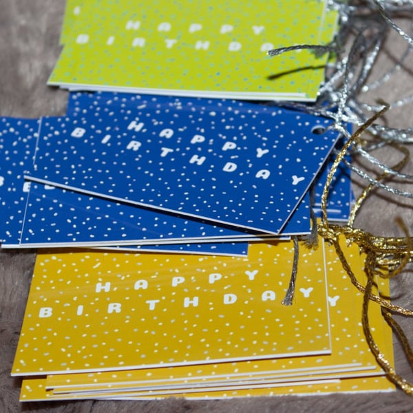 9 Birthday Confetti Gift tags 