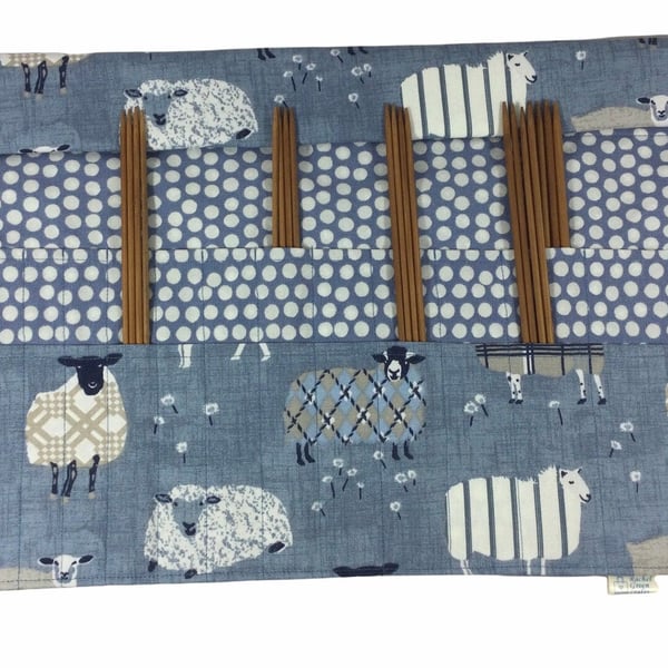 Double pointed case, sheep DPN Case, knitting needle case, crochet hook case, kn