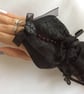 Black Satin and lace wrist cuff, steampunk, Victorian, goth, Halloween  - Image 2