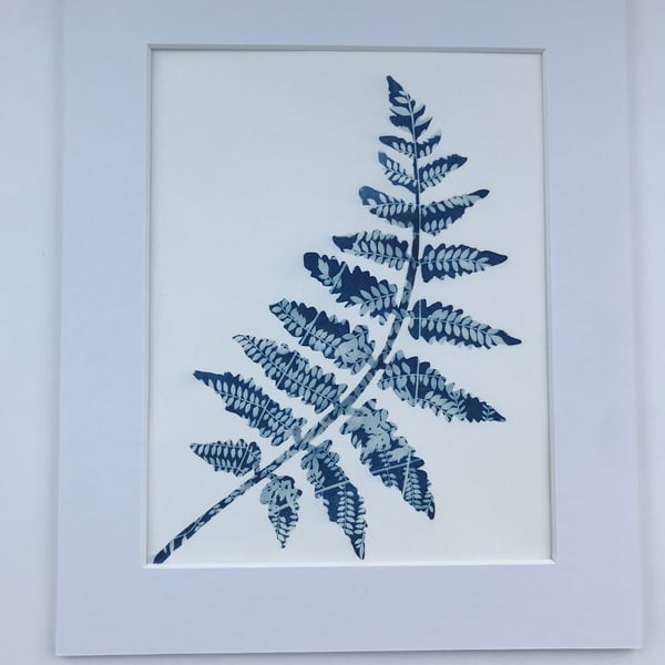 Fern Art Gift idea, Silhouette Style Cyanotype Photogram 