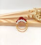 Cluster Ring Set - Red Garnet & White Lustre Rings - Special Occasion   - Image 3
