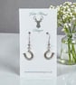 Charm Earrings - Silver Lines Horseshoe 