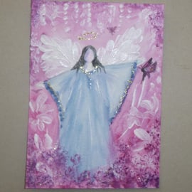 hand painted angel original painting ( ref F 783 PN G6 )