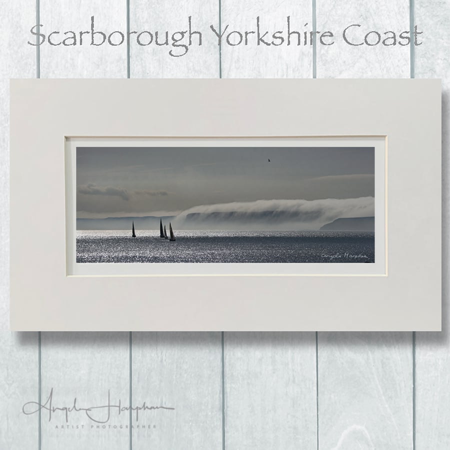 Art Photograph A3 Letterbox A3 size - Scarborough Yorkshire - Misty Dawn 