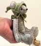 Hand sewn teddy bear, one of a kind collectable elf artist bear by Bearlescent  - Image 2
