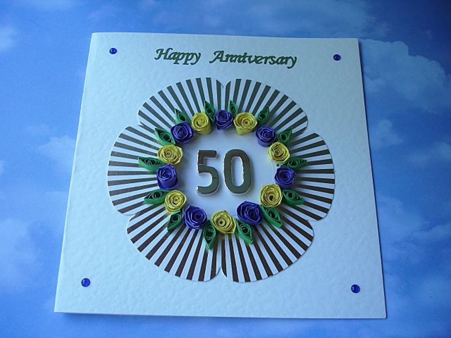 Any number Anniversary card - quilled