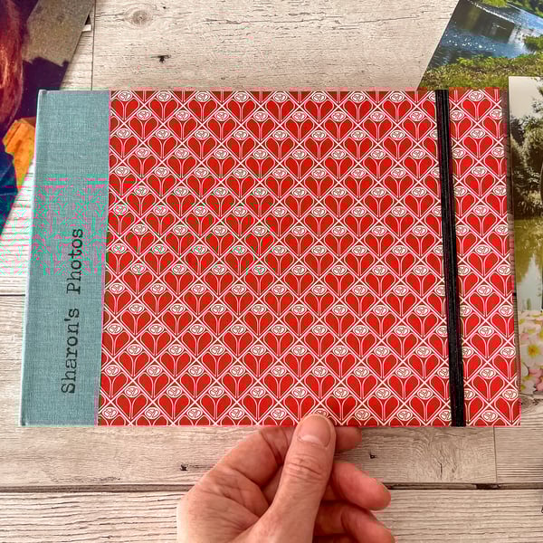 Personalised Photo Journal, Orange Art Deco A4 Folksy