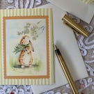 Lilly of the Valley, Hawthorn and Bunny - Blank Card