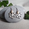 Winter Snowflake Earrings with freshwater pearls, lovely christmas earrings