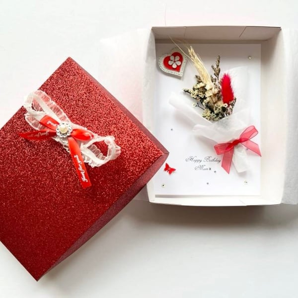 Handmade Dried Flower Birthday Card, Personalised Birthday Card C065