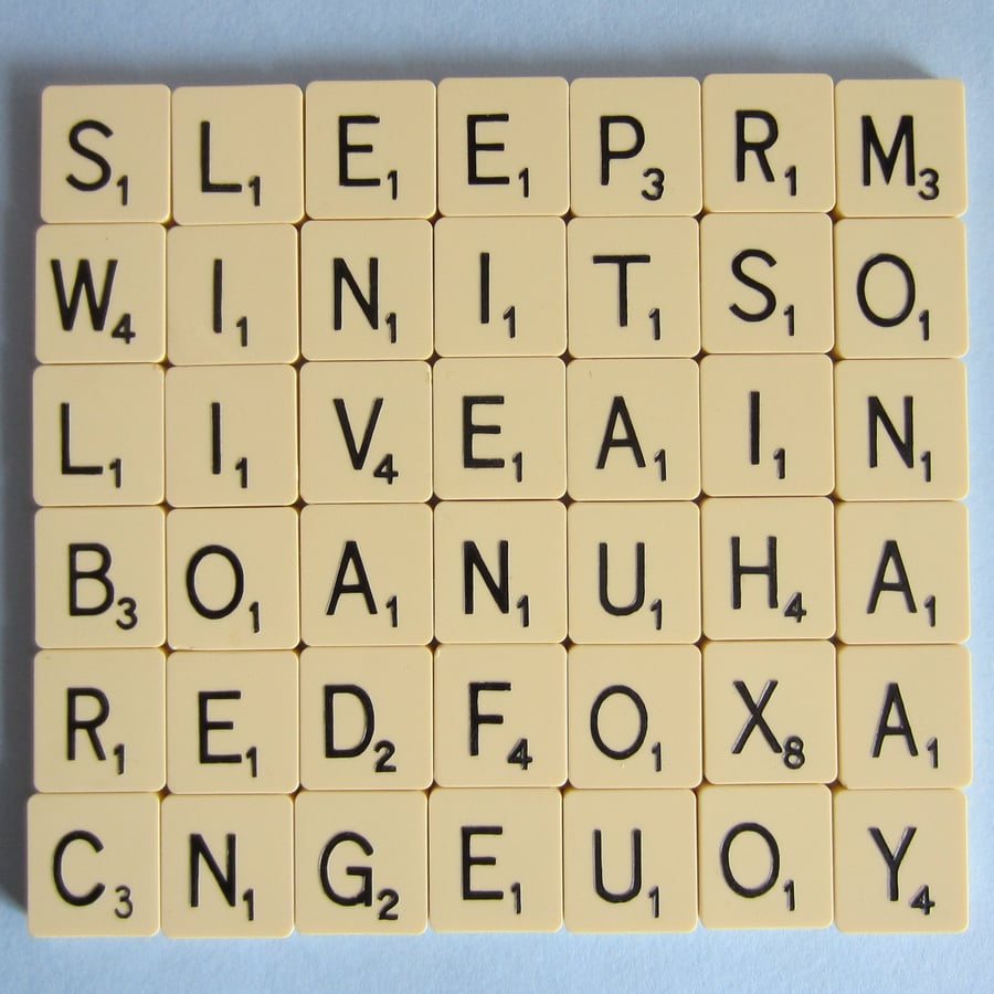 Vintage Scrabble Letter Tiles