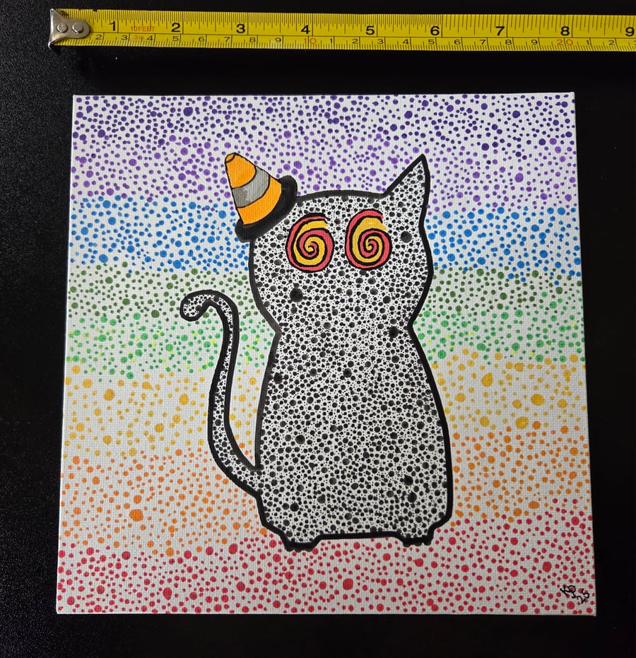 Nipfest original painting - Dot series horizontal rainbow