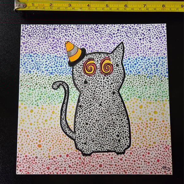 Nipfest original painting - Dot series horizontal rainbow