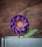 Purple Aster Crochet Bookmark - Twilight Purple - Image 1
