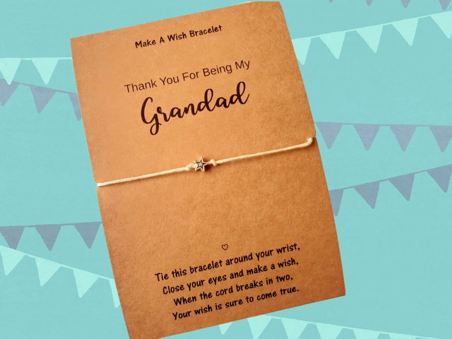 Grandad Wish Bracelet and Greeting Card