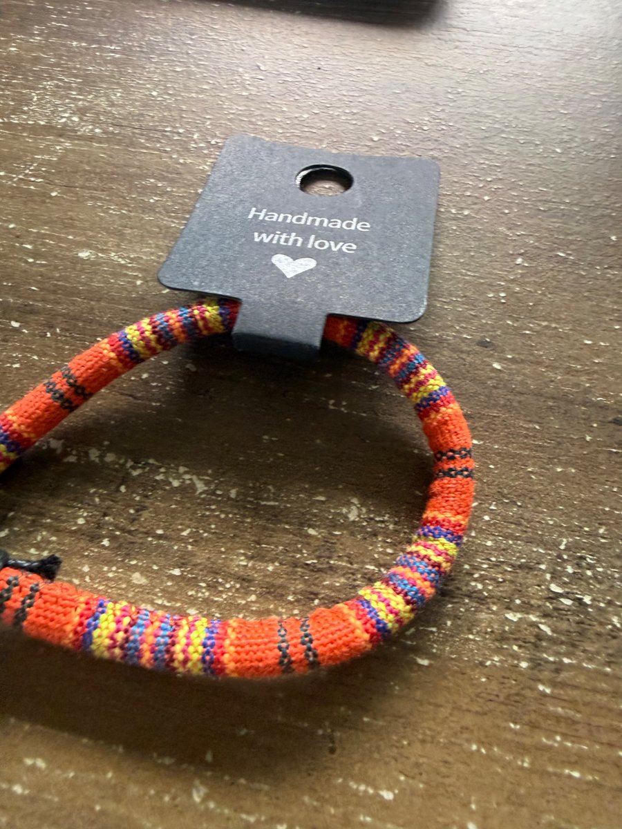 Handmade Bright Orange Woven Cord Bracelet