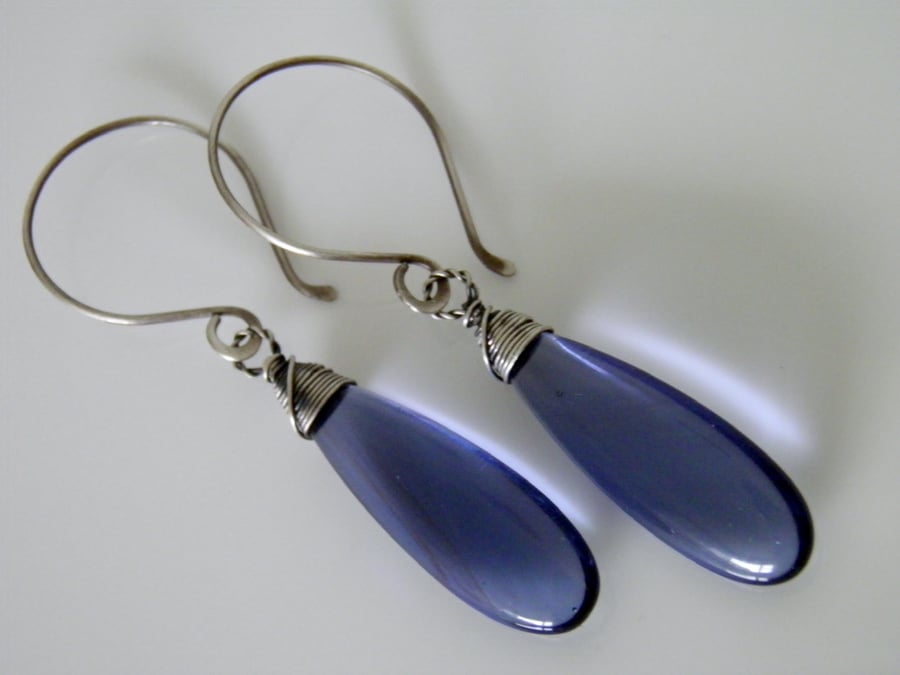 Purple Tanzanite Quartz Gemstone Earrings