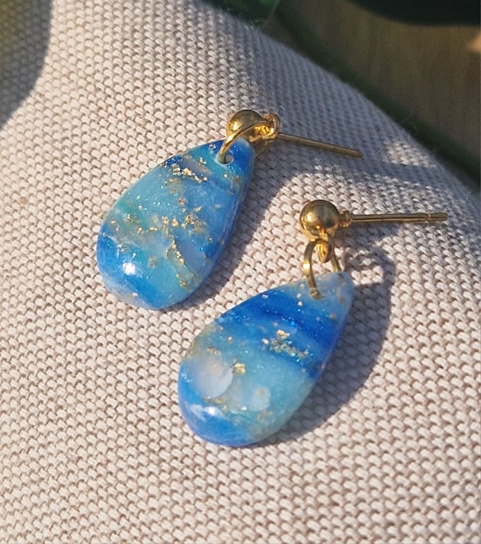 Polymer Clay Earrings: Shoreline 