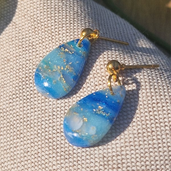 Polymer Clay Earrings: Shoreline 