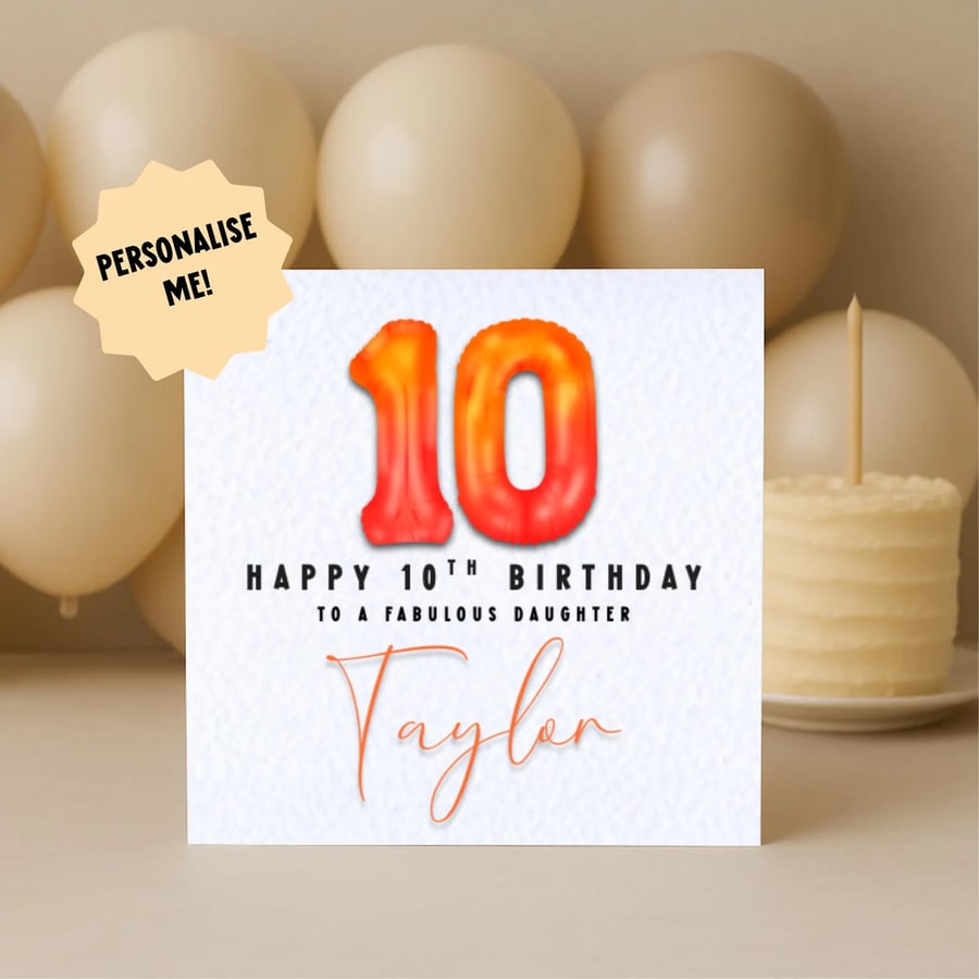 Number and Colour Card – Any Age – Foil Balloon Design