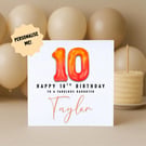 Number and Colour Card – Any Age – Foil Balloon Design