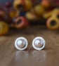 Luxury Pearl Stud Earrings in Sterling Silver - Elegant Bridal Jewellery  - Image 7