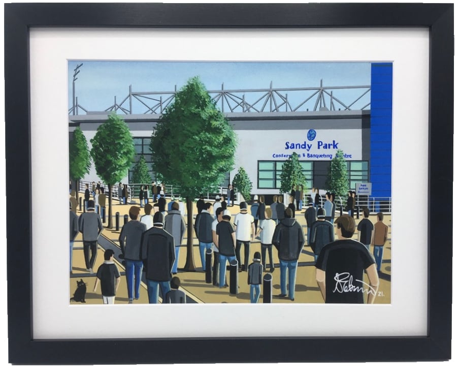 Exeter Chiefs, Sandy Lane Stadium, High Quality Framed Rugby Art Print.