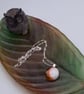 Coral and White Fused Glass Drop Hook Earrings and Pendant Set - Image 8
