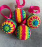 Handmade crochet Christmas tree decorations 