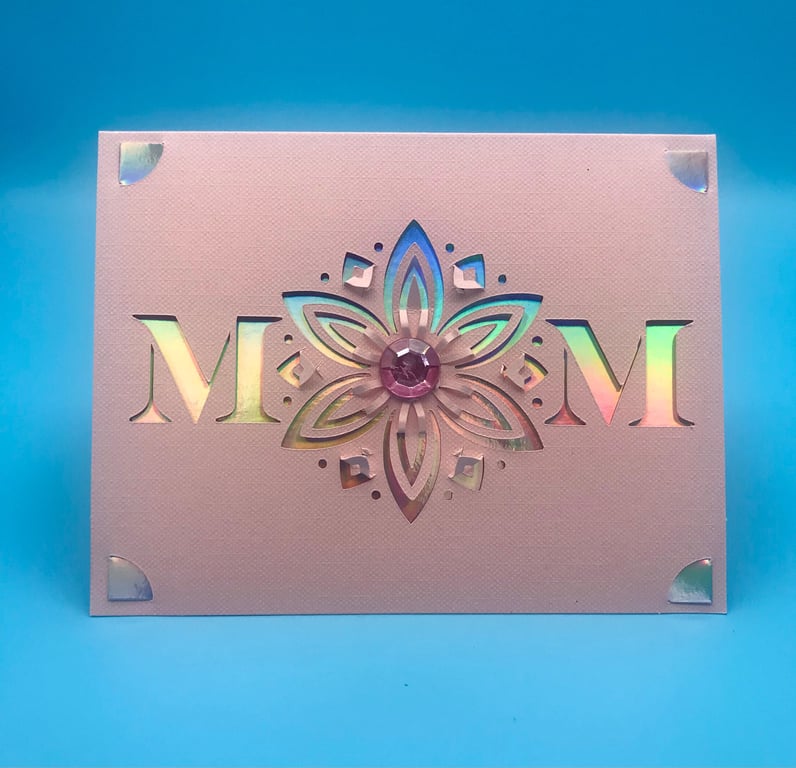 Card for mum, fold and tuck intricate  design