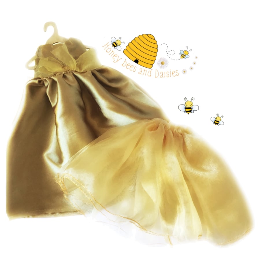 Reduced - Gold Satin Bridesmaid Dress