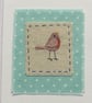 Polka Dot Robin hand-stitched card - detailed miniature, keepsake - Image 2