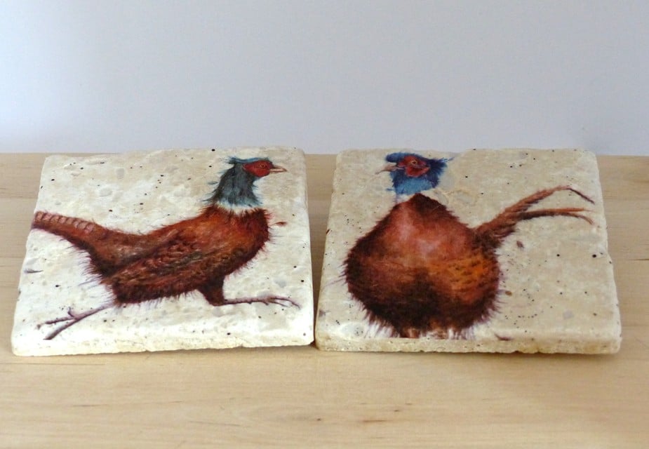 Marble 'Pheasant' Coasters