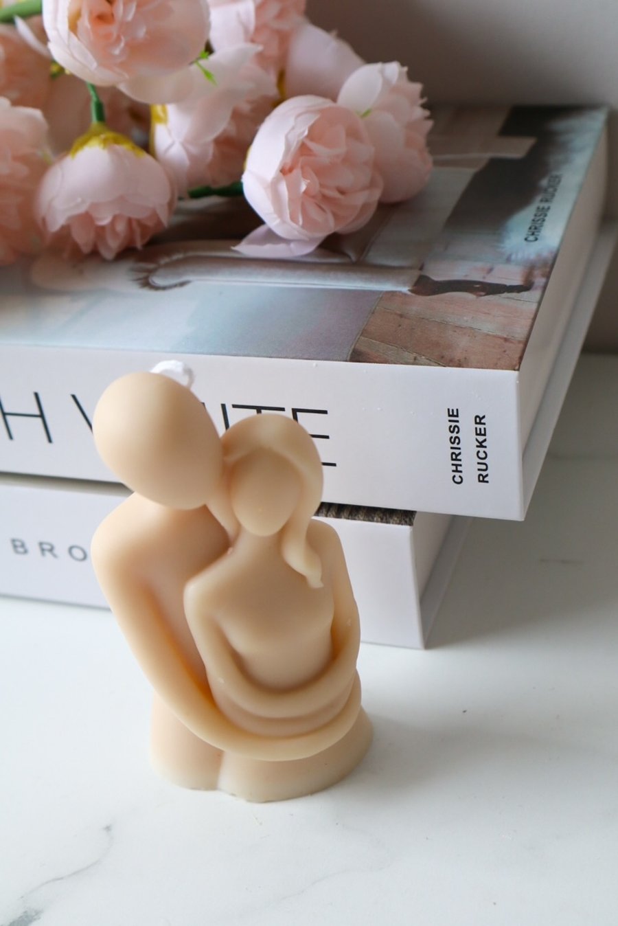 Romantic couple pillar candle