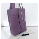Knitting project bags Heather, navy and pink print