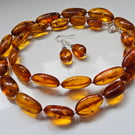Re string customer's Baltic Amber Necklace and make earrings