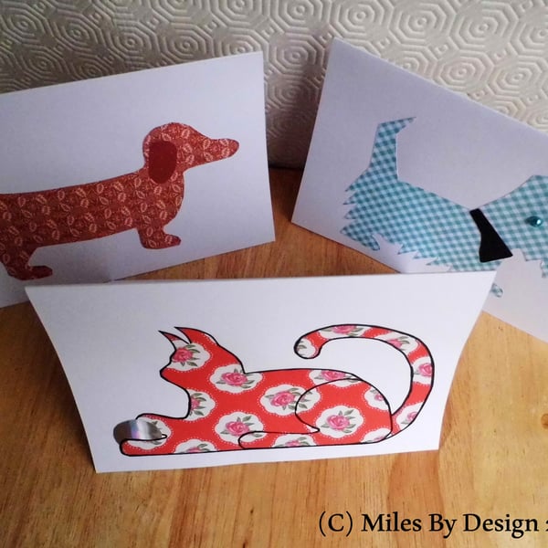 Pretty Set of 3 Animal Cards